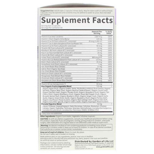 Vitamin Code Raw Prenatal Multivitamin, GOL